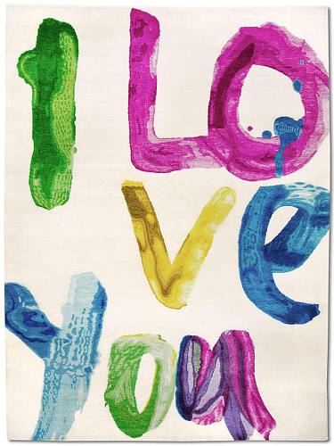 Handwriting I love You Original auf Weiß Teppich