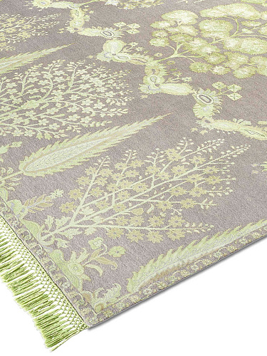 Mughal Apple Green auf Naturgrau Teppich