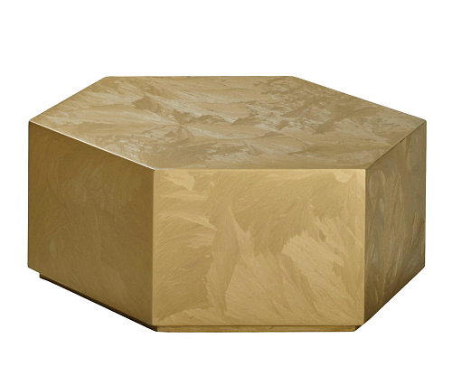 Sechseckiger Couchtisch in Gold