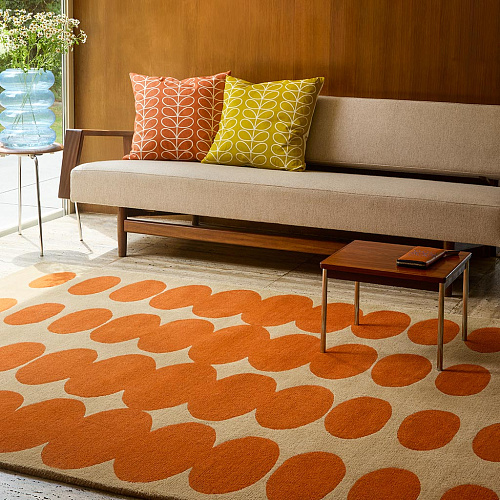 Optical Oval Orange/Sand Teppich