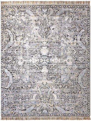 Azerbaijan Silver on Grey Mix Teppich