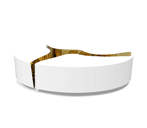 Fissure Ovaler Weißer Couchtisch