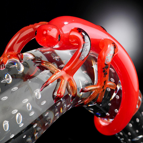 Glashorn mit Gecko Figur
