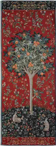 Mittelalterlicher Orangenbaum Wandteppich