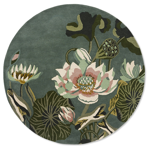 Waterlily Midnight Pond 38608 Runder Teppich