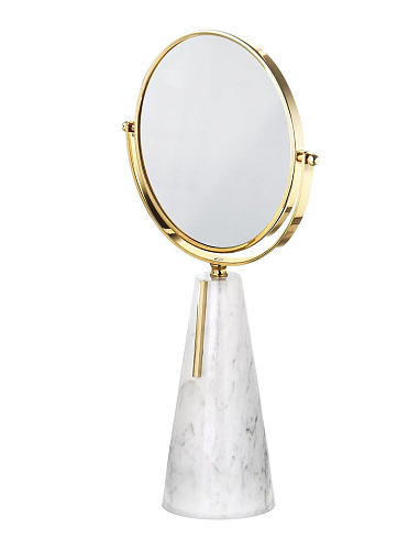 Carrara Tischspiegel in 24-Karat-Gold Messing