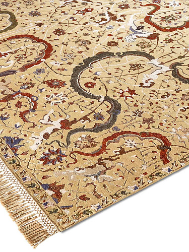 Tabriz Reverse Original auf Kaiser‑Gelb Teppich