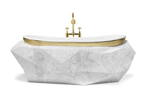 Edelstein-Kunstmarmor Badewanne