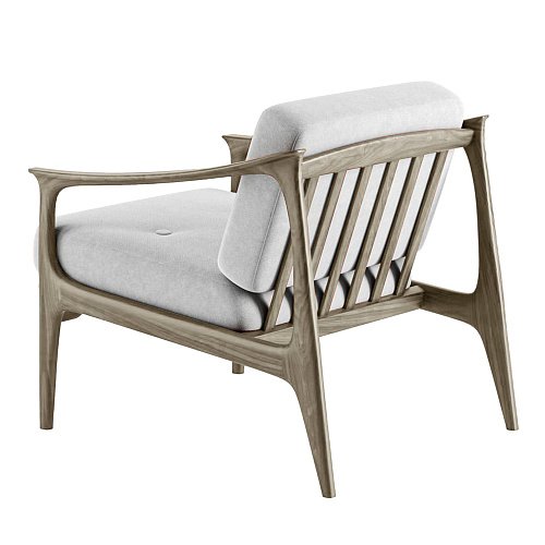 Quiete Grauer massiver Walnuss‑Sessel