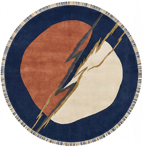 Lightning Crest Navy Teppich