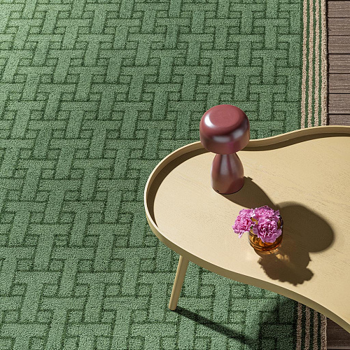 TB T Monogram Jadegrün Outdoor 455807 Teppich
