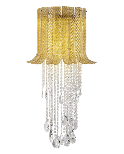 Murano-Blatt-Wandleuchte mit Goldakzenten