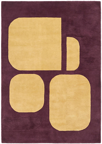 Rounded Blocks Plum Teppich