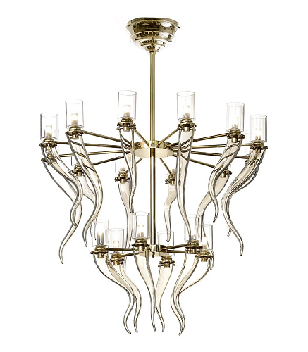 Murano Horn Soft Gold Kronleuchter
