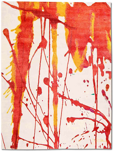 Splash Original auf Weiß Teppich