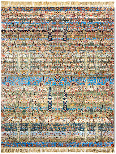 Pine Garden Original auf Blau-Grün-Mix Teppich