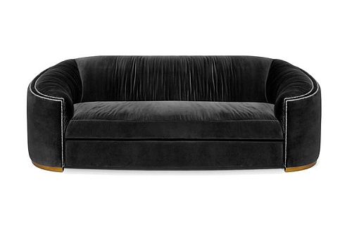 Premium Comfort Anthrazitfarbenes Geschwungenes Sofa