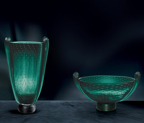 Schale aus grünem Muranoglas