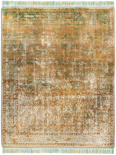 Rajasthan ZeroPile Ex Electric Blue auf Beige‑Mix Teppich
