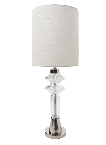 Murano-Glas-Tischlampe in polierter Nickeloptik