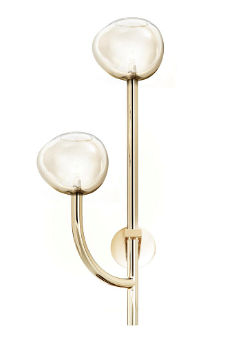 Honey Glas 2-flammige Wandleuchte in Soft-Gold-Optik