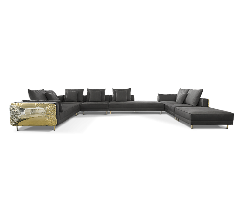 Imperia Schwarzes modulares Sofa