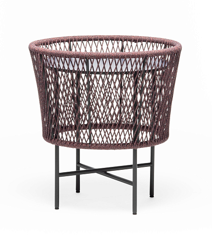 Tamburo SM Runder Blau-Roter Outdoor-Loungetisch
