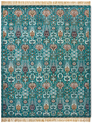 Isfahan Reverse Original auf Midnight Green Teppich