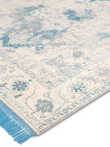 Light Blue auf Weiß Teppich