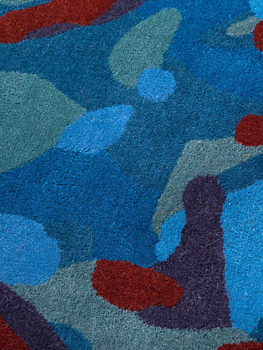 Camouflage Macro Blau Teppich
