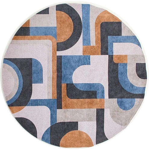 Camel Blue 9196 Runder Teppich
