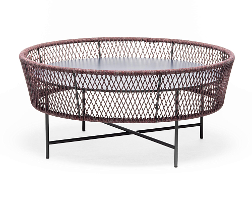Tamburo LG Runder Blau-Roter Outdoor-Loungetisch