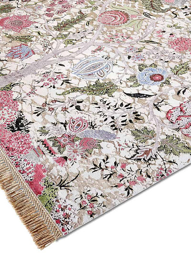 Colorful Creme‑Reis Teppich