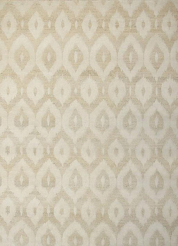Ikat Handgeknüpft Wolle Beige Teppich