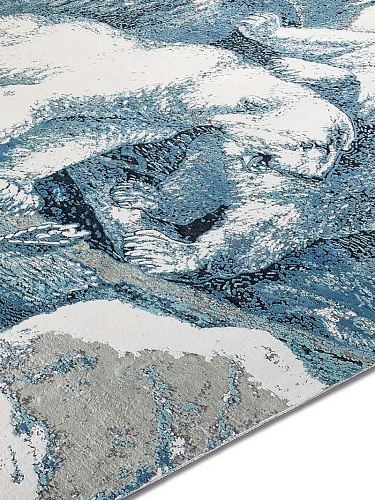 Polar Bear Little Blue auf Grau Teppich