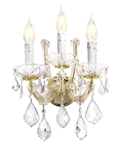 Elegante Mariateresa 3-flammige Kristall-Wandleuchte