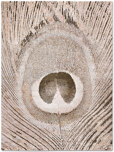Feathers Mr Big Pastel auf Oliv Teppich
