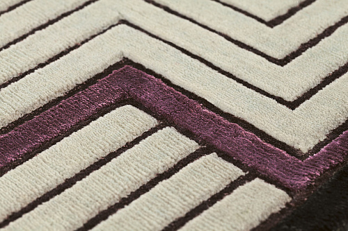 Handgeknüpfter Beige Gerahmt Teppich