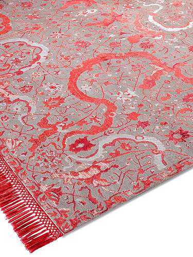 Tabriz Red auf Naturgrau Teppich