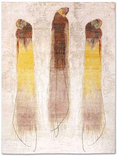 Three Birds Original auf Beige Teppich