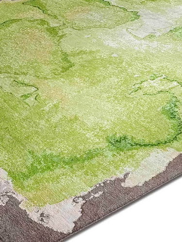 Mono Yellow Green auf Naturgrau Teppich