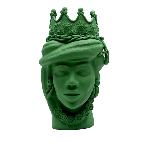 Maure‑Kopf grüne Skulptur