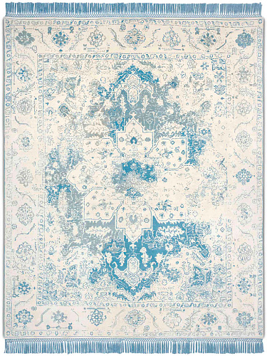 Light Blue auf Weiß Teppich