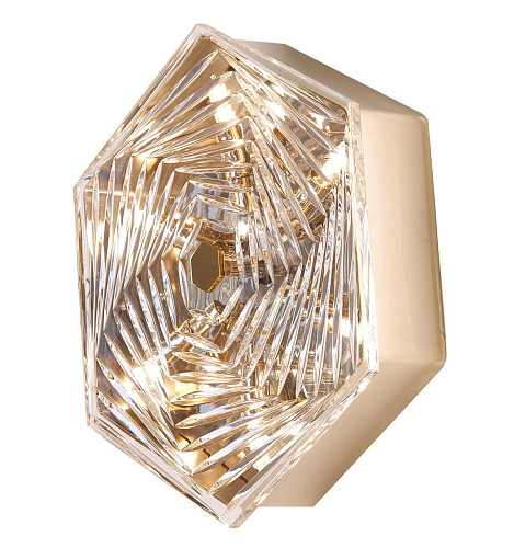 Soft Gold Sechseckige Kristall-Wandleuchte