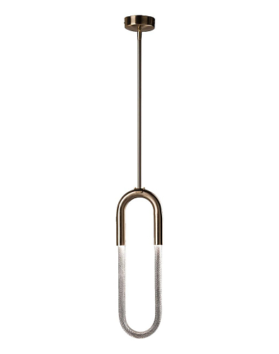 Moderner Ovaler Pendelleuchter mit klarem Murano-Glas