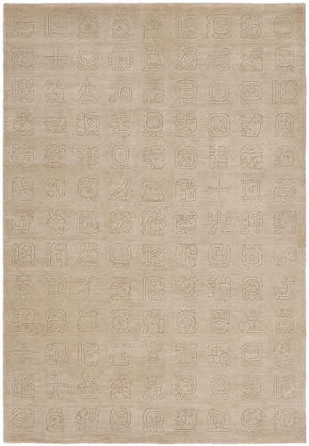 Symbol Grid Beige Teppich