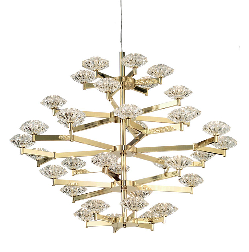 Art-Déco Gold Kristall-Kronleuchter