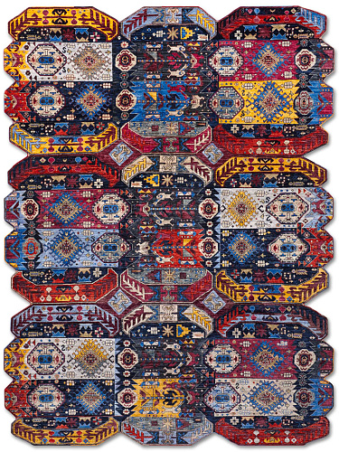 Multishape Color auf Dunkelblau 274 × 365 cm Teppich