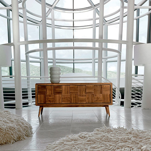 Artes Quadratisches braunes Sideboard