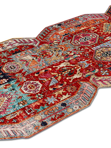 Multishape Color auf Rot 120 × 300 cm Teppich